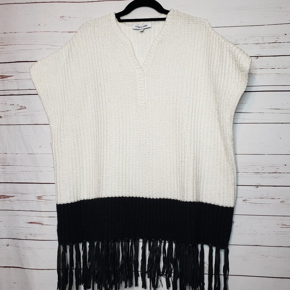 Elizabeth And James Color Block Fringe Sweater Po… - image 5